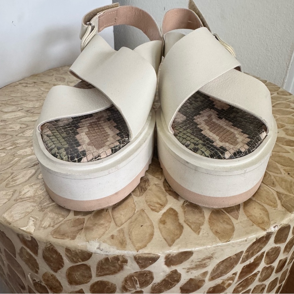 AGL Maya Criss cross Platform Leather Off White Sandals size 36.5 - Picture 5 of 10